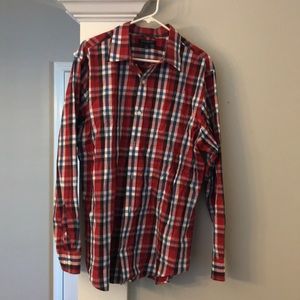 Red plaid banana republic shirt